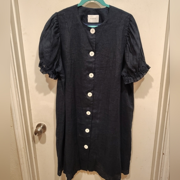 Sleeper | Dresses | Sleeper Womens Navy Marie Linen Button Down Shift Dress Sz Xxl No Collar Preppy | Poshmark Sleeper | Dresses | Sleeper Womens Navy Marie Linen Button Down Shift Dress Sz Xxl No Collar Preppy | Poshmark